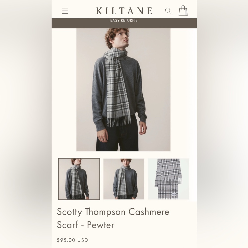 Kiltane Scotland 100% Cashmere Scarf - Picture 4 of 4